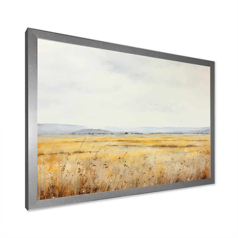 Tranquil Meadow Moments sur toile, H 34 po x l 44 po x P 1,5 po, Cadre simple argenté