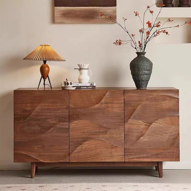 Walnut Solid Wood Sideboard, 31.5" H x 47.24" W x 17.72" D