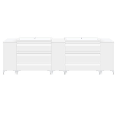 108'' Double Bathroom Vanity with Resin Top