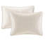 Couvre-lit réversible crème simple - surdimensionné avec un rembourrage en coton prélavé et 2 taies décoratives