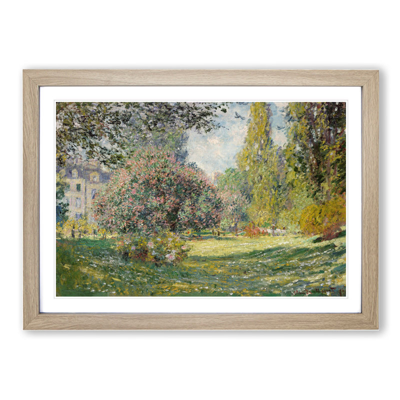 The Parc Monceau Vol.2 by Claude Monet - Picture Frame Painting on MDF, Oak Framed, 48cm H x 65cm W x 2cm D