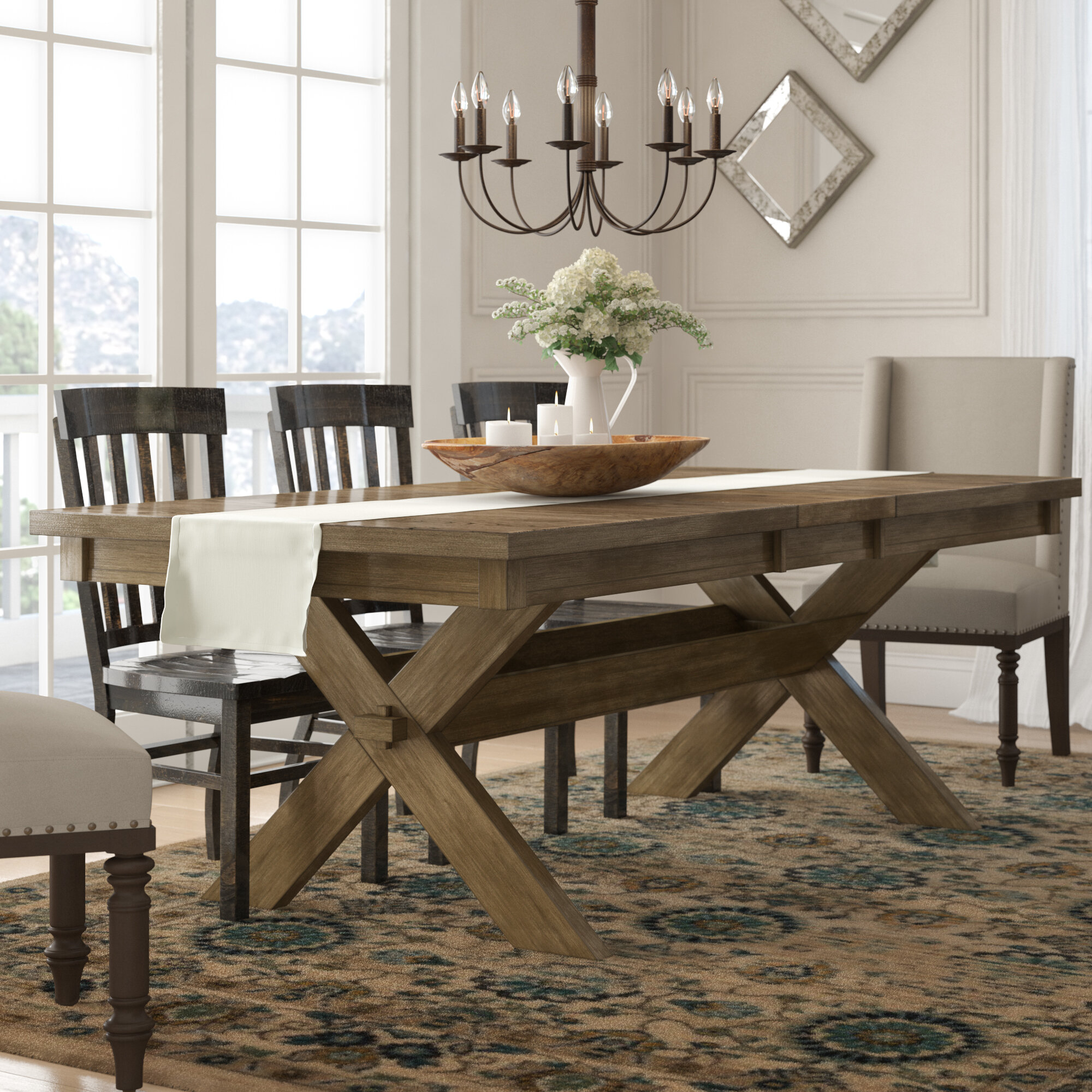 Carnspindle extendable dining table deals gracie oaks