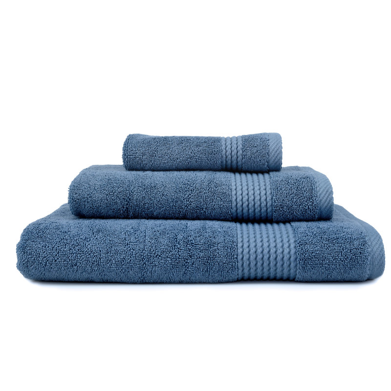 Adlena 3 Piece Turkish Cotton Towel Set, Navy Blue