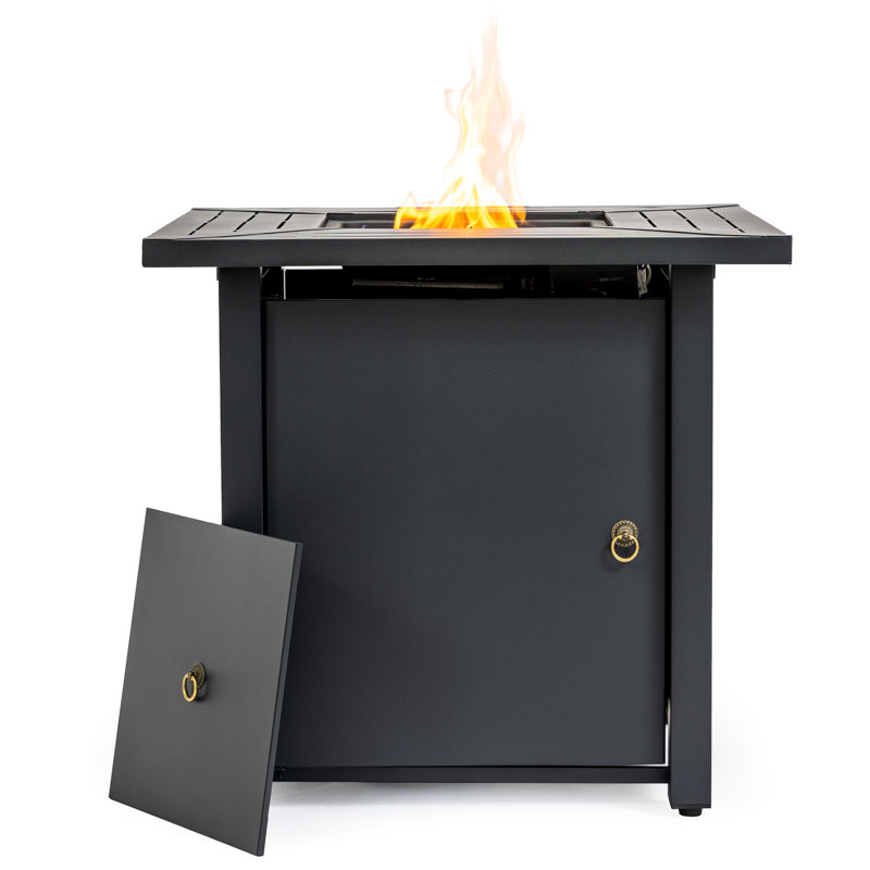 Table de foyer en acier de 30 pouces avec allumeur électronique, contrôle de la flamme et rangement pour réservoir de propane réglable (séparé