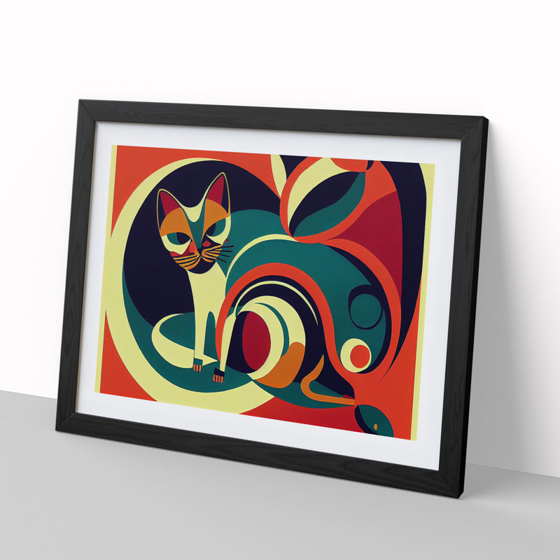 Cat Vol.3 Abstract - Framed Print, Black Framed, 46cm H x 64cm W x 2cm D