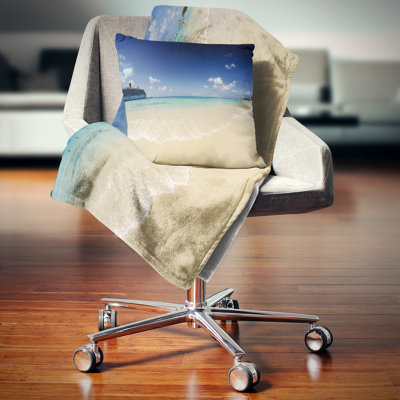 Seashore Photo Crystal Waters of Grand Cayman Throw Pillow