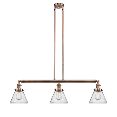 Luminaire suspendu linéaire à 3 lumières pour îlot de cuisine Morgan