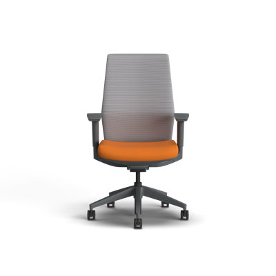 Chaise de bureau ergonomique en mailles chiffon HON, structure gris anthracite, abricot