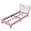 Girls Princess Velvet Bed Frame with Butterfly Headboard, Reading Lights-601469208-601469210