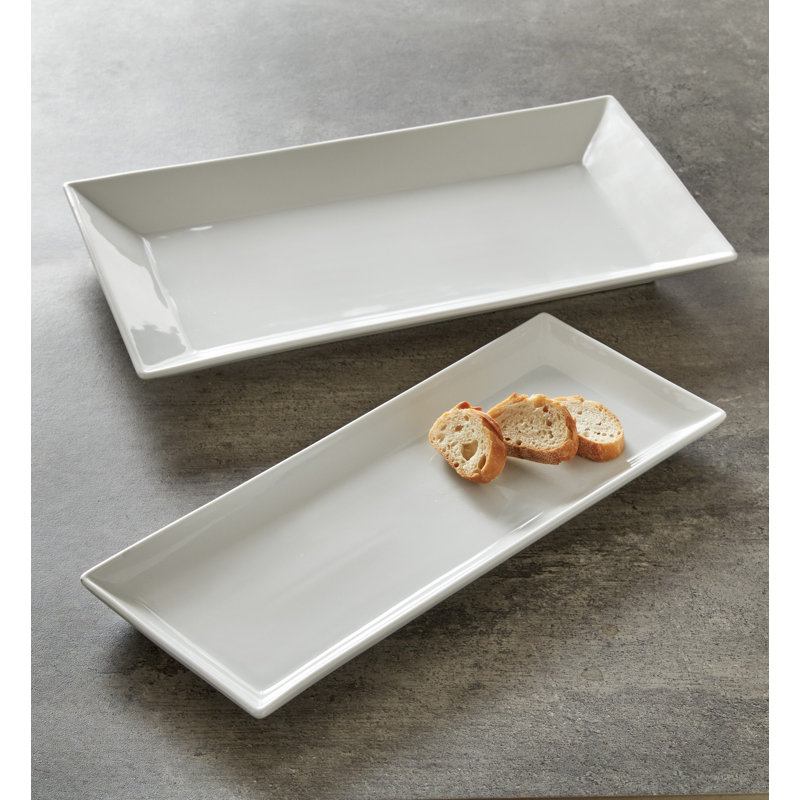 Whiteware Rect Serv Platter, 1.18" H x 7" W x 17.25" D