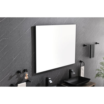 Miroir de salle de bain mural à brouillard à DEL, 48 po x 36 po, réglable, crée un miroir de meuble-lavabo avec dossier, brouillard, monté, réglable pour un look radieux