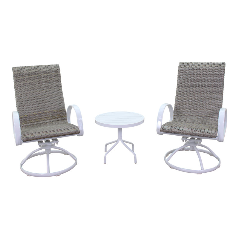 2 - Person Patio Conversation Set, Latte, White
