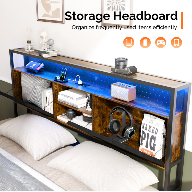 Metal Storage Bed, Kingsize (5')
