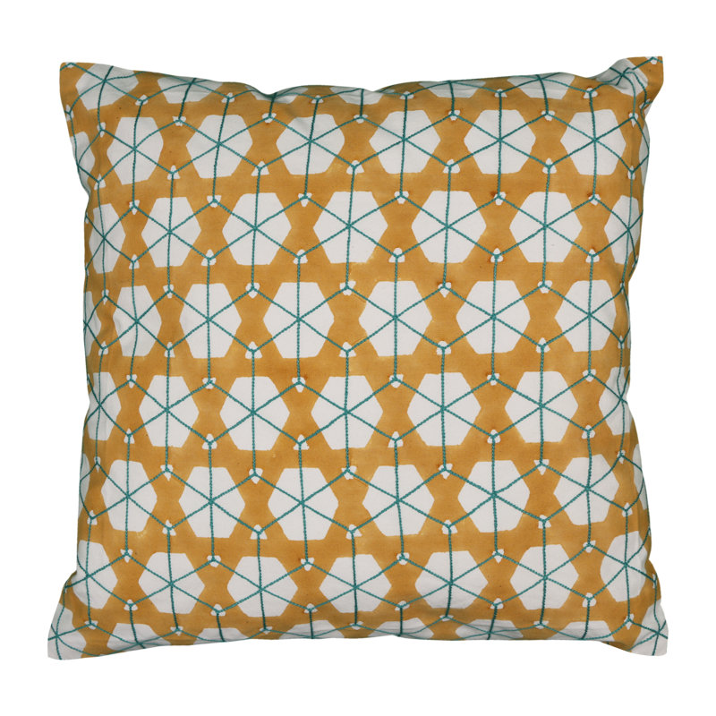 Jaali Pillow Cover 20x20 Inch, Off White;Blue;Brown