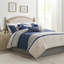 Ensemble d'édredon en faux suède 7 pièces Blue King-128898846-128898847