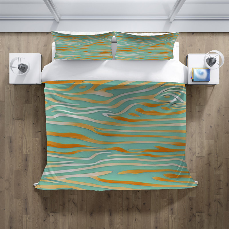 Polyester Abstract Duvet Cover, King Duvet Cover + 2 King Shams