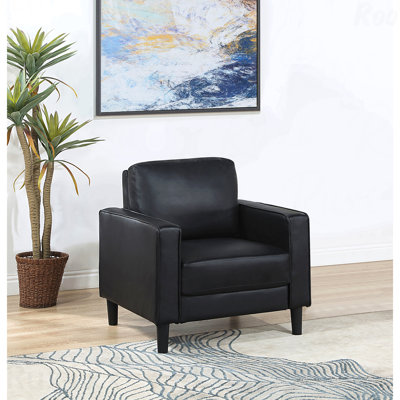 Fauteuil d'appoint noir rembourré pour les salons confortables