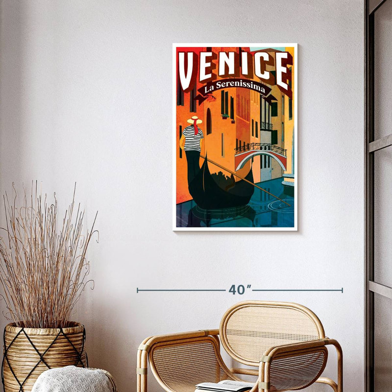 «Venice Le Serenissima», affiche rétro sur toile, H 36 po x l 24 po x P 1,25 po