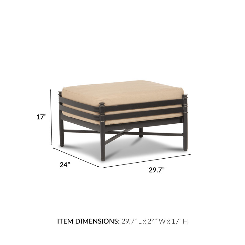 Lancaster Outdoor Ottoman, Spectrum Indigo Sunbrella® Plainweave