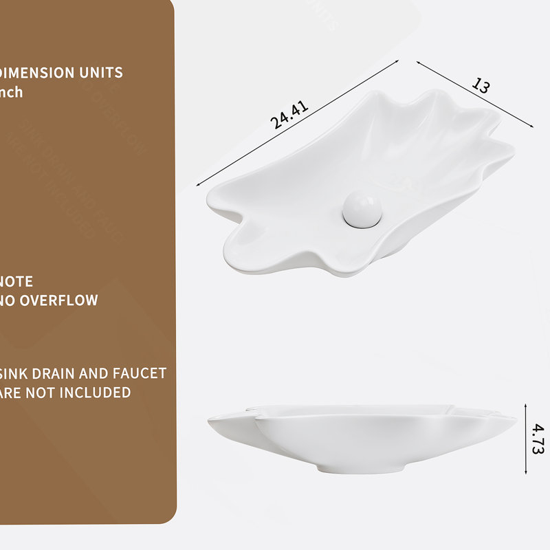 Bathroom Vessel Sink With Shell Shape Design