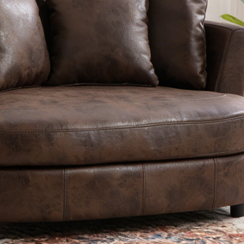Fauteuil demi-tonneau rembourré en chenille