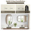 Miroir de salle de bain ovale 40 po x 30 po avec cadre en alliage d'aluminium brossé, miroir mural décoratif, montage horizontal ou vertical-388658767-388658764