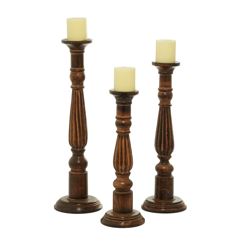 24'' H Solid Wood Tabletop Candlestick