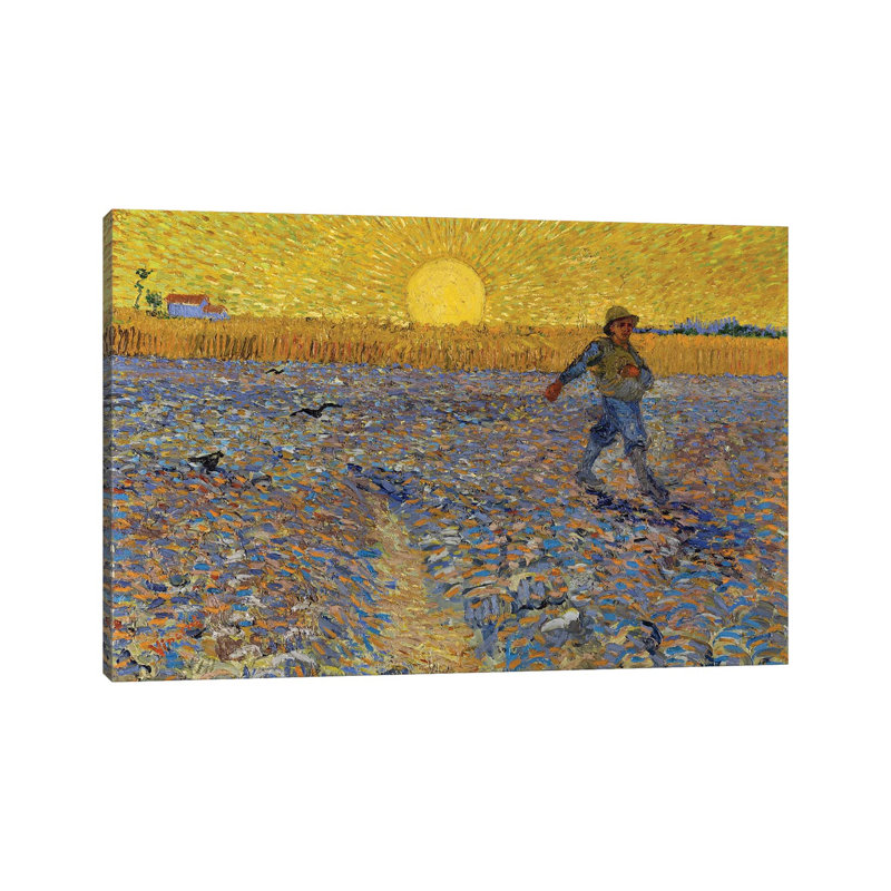 The Sower, C.1888 - reproduction d'art murale encadrée, H 12 po x l 18 po, Toile tendue, Ne s’applique pas