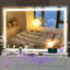 37" X 25.6" Square LED Lighted Makeup Vanity Mirror With Bluetooth Speaker, 3 Dimmable Colour Modes, Touch Screen Control, Wall Mounted Or Tabletop, White Finish-1425186484-1425186494