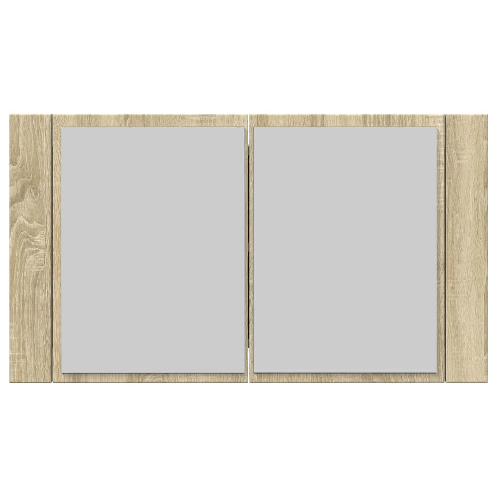 Vidaxl LED-Spiegelschrank Sonoma-Eiche 80X12x45 Cm Holzwerkstoff