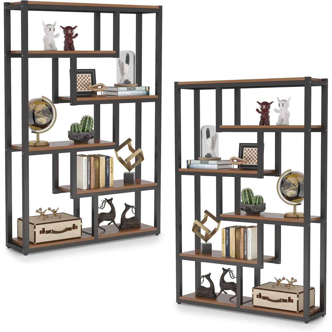 69.29" H X 39.37" W Steel Geometric Bookcase (Set of 2) Latitude Run® 