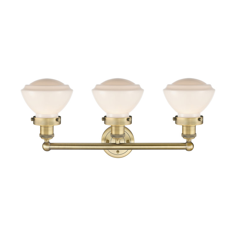 Almarosa 3 - Light Dimmable Vanity Light, Matte White, Brushed Brass