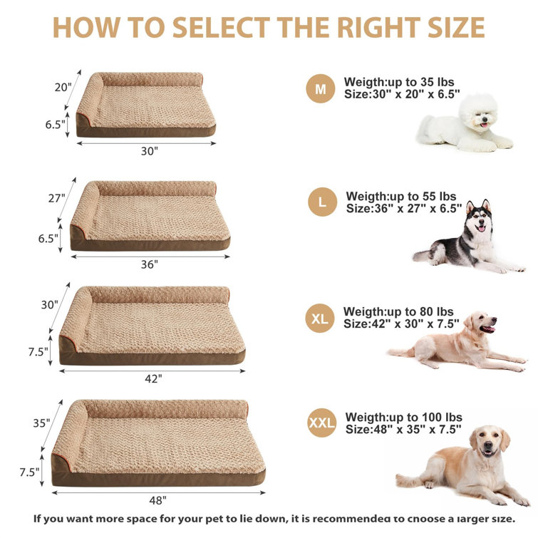 Large Orthopedic Bed for Large Dogs-Big Waterproof Sofa Dog Bed with Removable Washable Cover, Large Dog Bed with Waterproof Lining and Nonskid Bottom