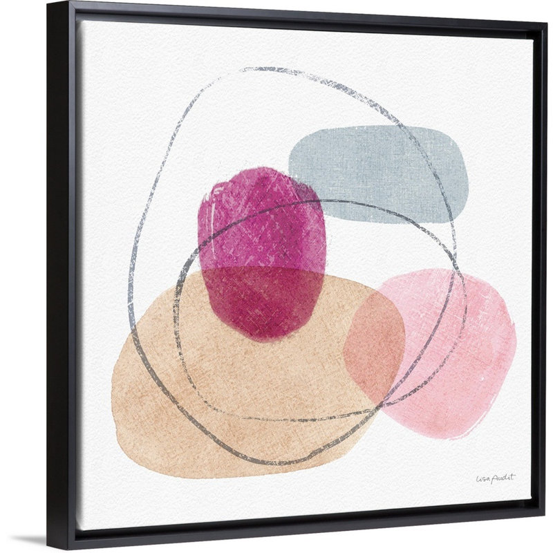 «Think Pink 07» par Lisa Audit - reproduction d'art, Toile avec cadre noir, H 26 po x l 26 po x P 1,75 po