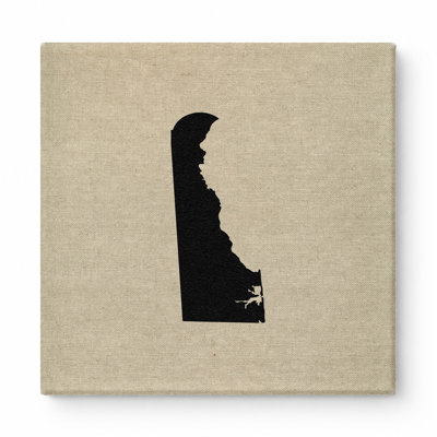 «Delaware State Silhouette», art mural sur toile carrée