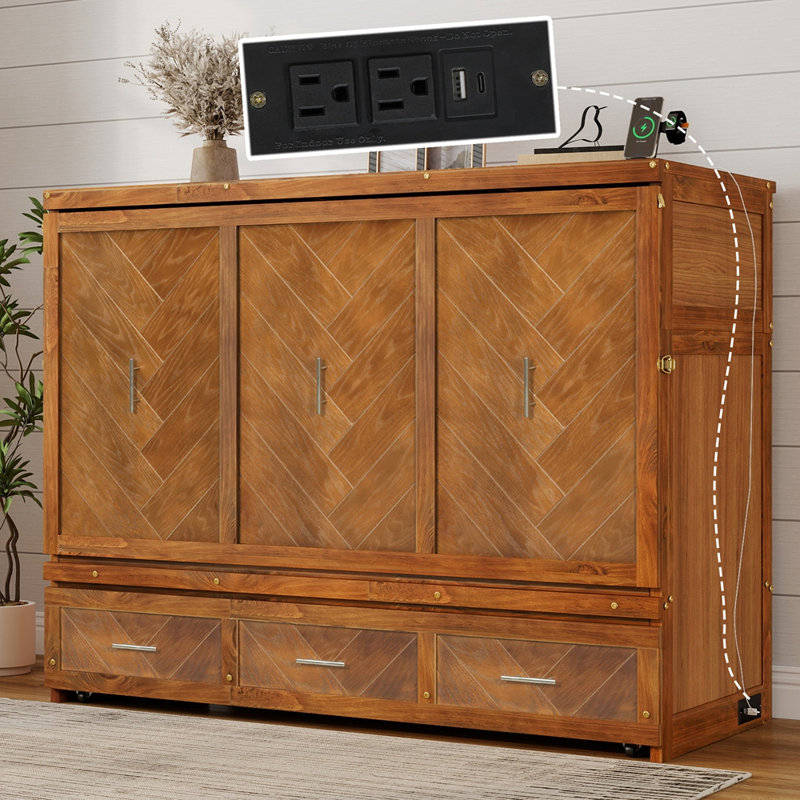 Grand lit escamotable, Noyer