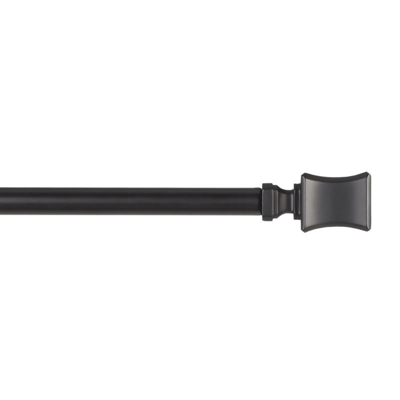 Ensemble de tringle à rideaux et de faîteau 1 "Buglosse Loran, réglable, Noir mat, 36" - 72"