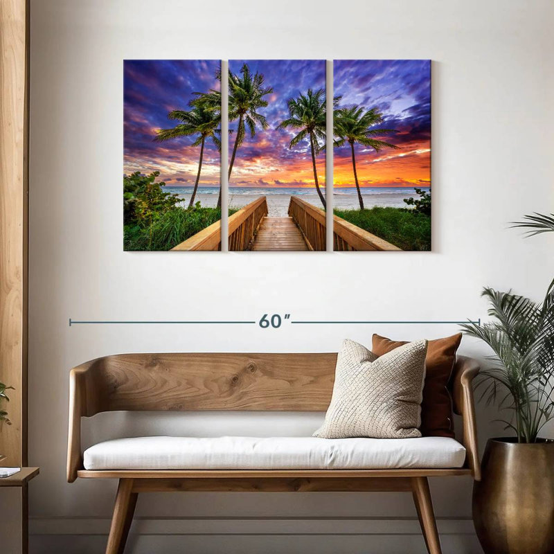 Lever de soleil tropical vif, H 28 po x l 45 po