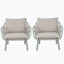 Fauteuil club d'extérieur PP, finition verte avec coussin beige, ensemble de 2-1693693331