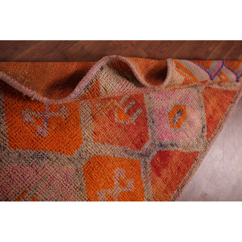 Tapis turc tribal à motif géométrique Oushak