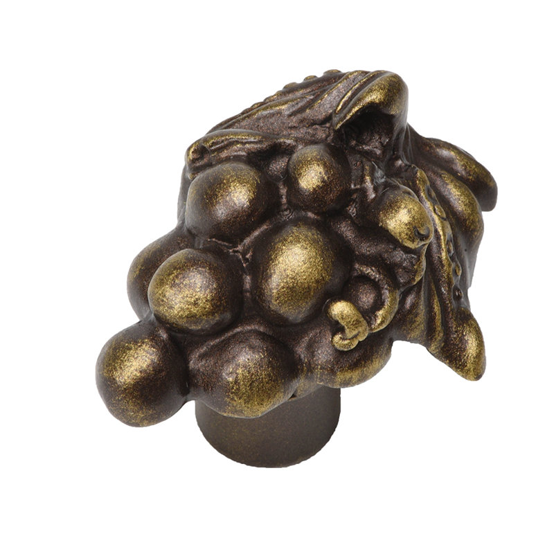 Bacchus bouton moyen mercure doré, Laiton antique