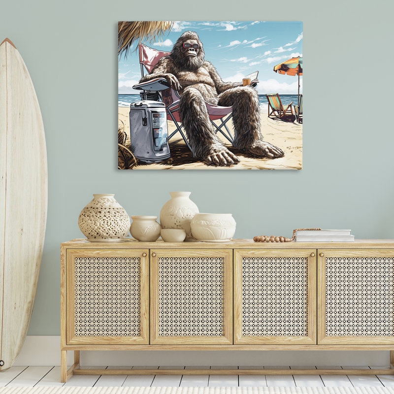 «Big Monster on Beach», art mural par Jim Baldwin, H 36 po x l 48 po