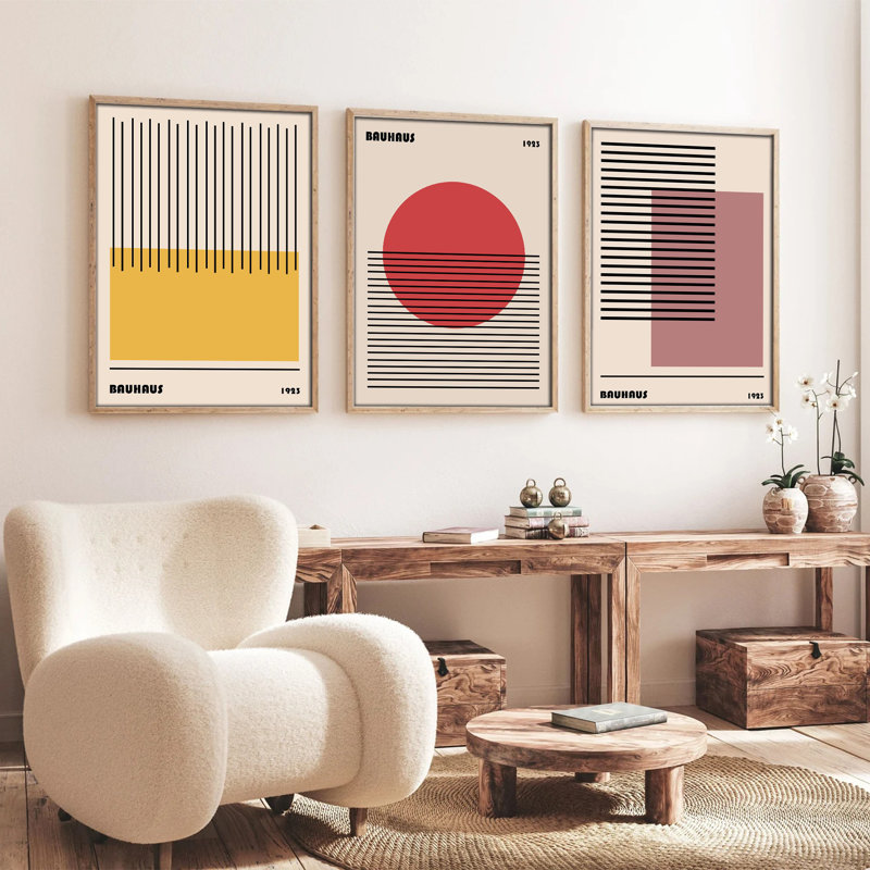 Élégantes peintures décoratives en panneau de fibres à densité moyenne (3 pièces), cadre en bois massif, 8 po x 12 po | Art 100% MDF avec une épaisseur de 0,12 pouce | Parfait pour le salon, la chambre à coucher et le bureau, design élégant et contemporain