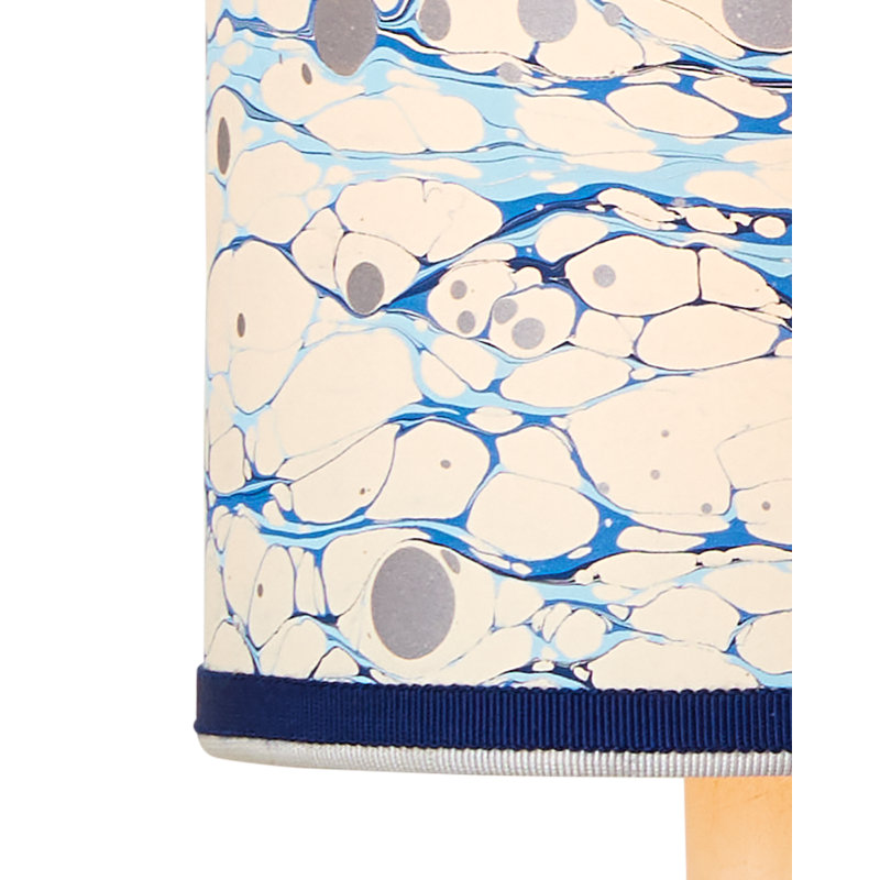 Marble Blue Lace Paper Drum Chandelier Shade