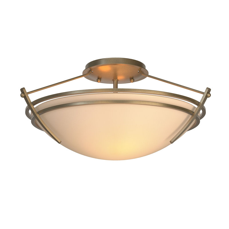 Plafonnier semi-encastré 16,4 po Tryne, Sable, Or doux