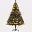 Sapin de Noël artificiel de 6 pi avec branches réalistes, 250 lumières DEL blanc chaud et 1000 pointes, noir-118034178