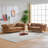 63"Chesterfield ‌Tech Fabric Sofa,High-Tech Fabric Roll Armrest Sofa,Upholstered Mid Century Modern Couch,2 Seater Couch For Living Room, Office, Apartment, Brown