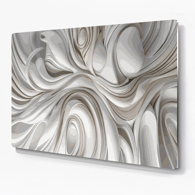 Art mural gris Biomorphic Abstraction 80, H 12 po x l 18 po