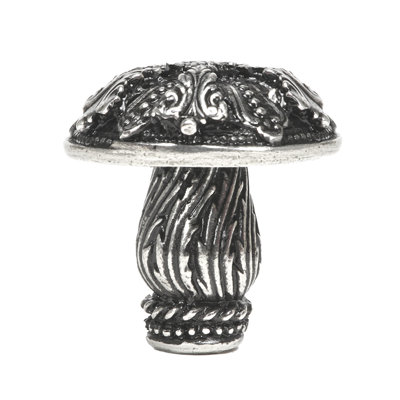 Acanthus large knob Renaissance style with feather scroll foot in Gilded Mercury
