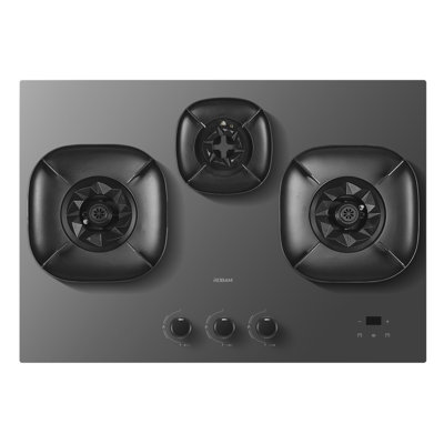 ROBAM FireCube 30" Gas Cooktop - SynchFire Tech, Brass Burners, NG/LPG Convertible, Timer & Flameout Protection, Matte Silver